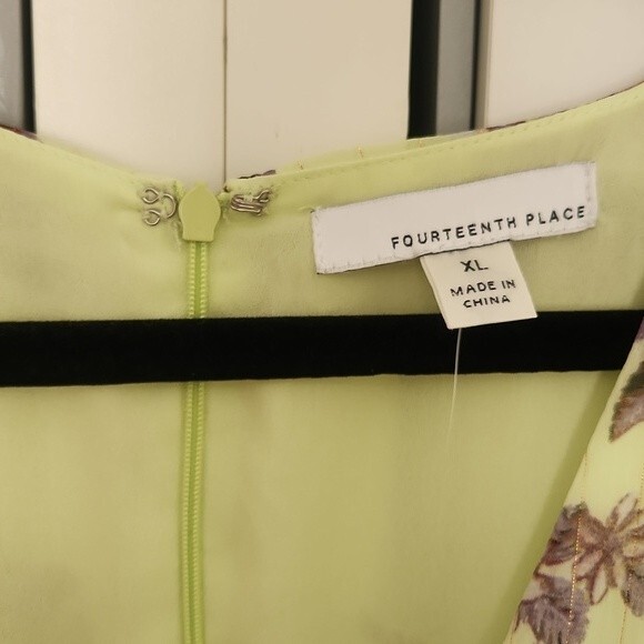 FOURTEENTH PLACE Ella Long Sleeve Chiffon Tiered Maxi dress in yellow bouquet XL - Picture 6 of 16